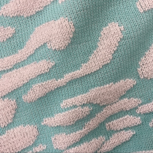 Vintage Jolie Icy Blue + White Lurex Sweater - Picture 3 of 6